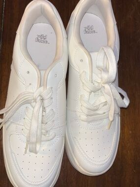 wild fable Kids White Lace-Up Sneakers